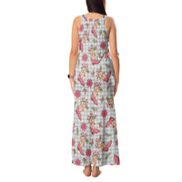 Gray Paniolo Palaka Hawaiian Cowgirl Christmas Tank Maxi Dress LT9 - Polynesian Pride