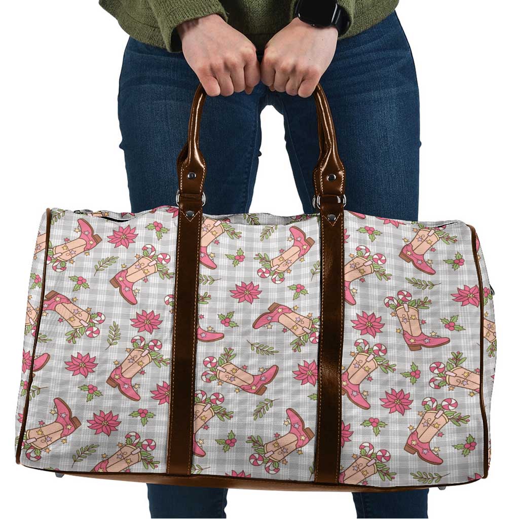 Gray Paniolo Palaka Hawaiian Cowgirl Christmas Travel Bag - Polynesian Pride