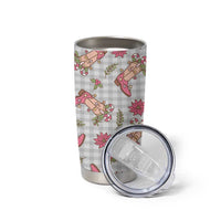 Gray Paniolo Palaka Hawaiian Cowgirl Christmas Tumbler Cup LT9 - Polynesian Pride