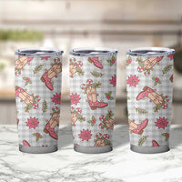 Gray Paniolo Palaka Hawaiian Cowgirl Christmas Tumbler Cup LT9 - Polynesian Pride