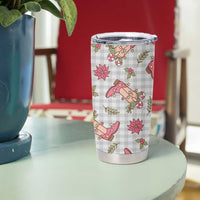Gray Paniolo Palaka Hawaiian Cowgirl Christmas Tumbler Cup LT9 - Polynesian Pride