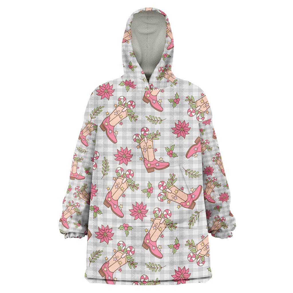 Gray Paniolo Palaka Hawaiian Cowgirl Christmas Wearable Blanket Hoodie LT9 One Size Gray - Polynesian Pride
