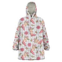 Gray Paniolo Palaka Hawaiian Cowgirl Christmas Wearable Blanket Hoodie LT9 One Size Gray - Polynesian Pride