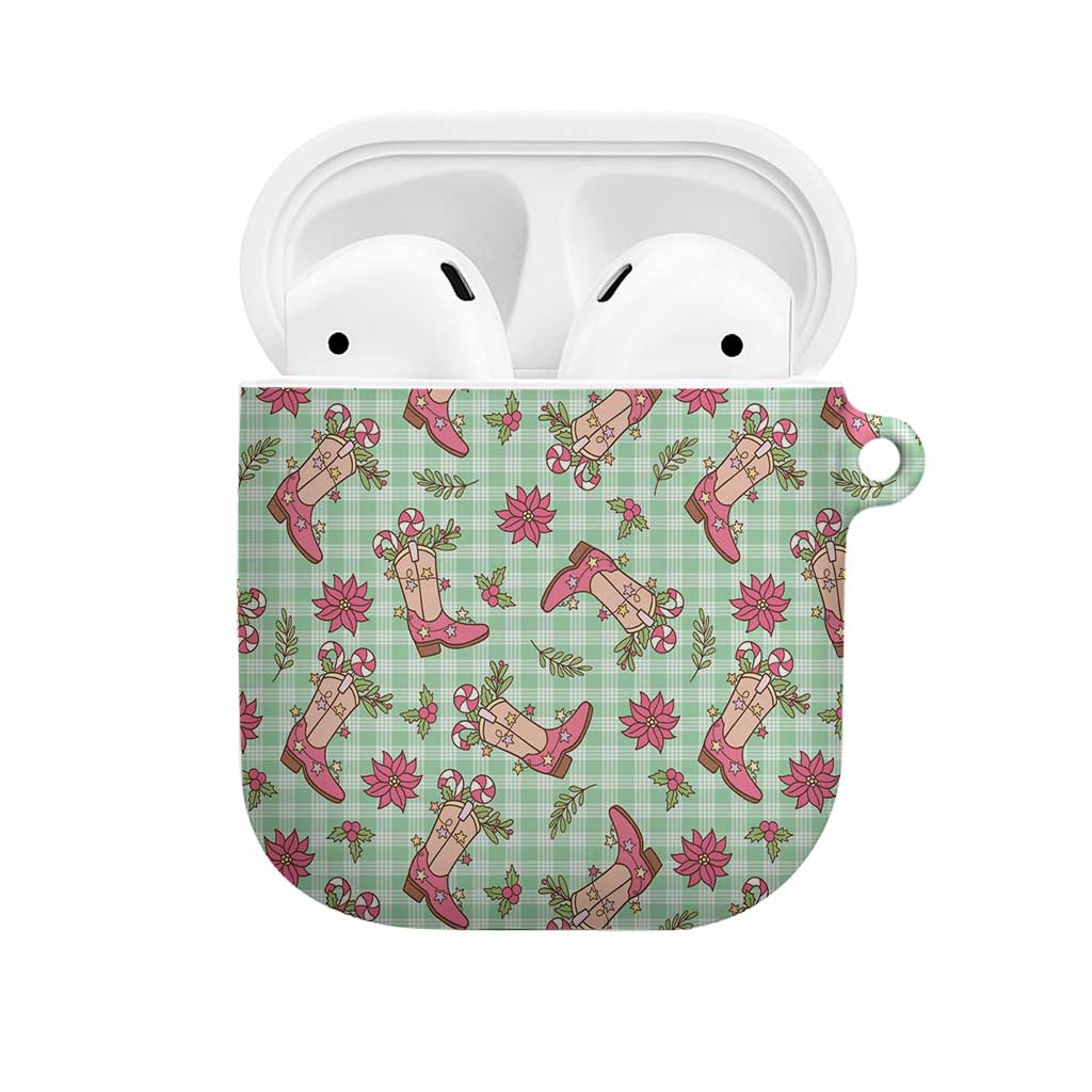 Green Paniolo Palaka Hawaiian Cowgirl Christmas AirPods Case - Polynesian Pride