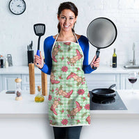 Green Paniolo Palaka Hawaiian Cowgirl Christmas Apron - Polynesian Pride