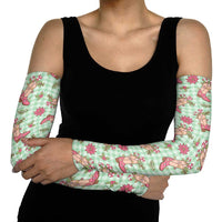 Green Paniolo Palaka Hawaiian Cowgirl Christmas Arm Sleeves - Polynesian Pride