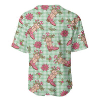 Green Paniolo Palaka Hawaiian Cowgirl Christmas Baseball Jersey - Polynesian Pride