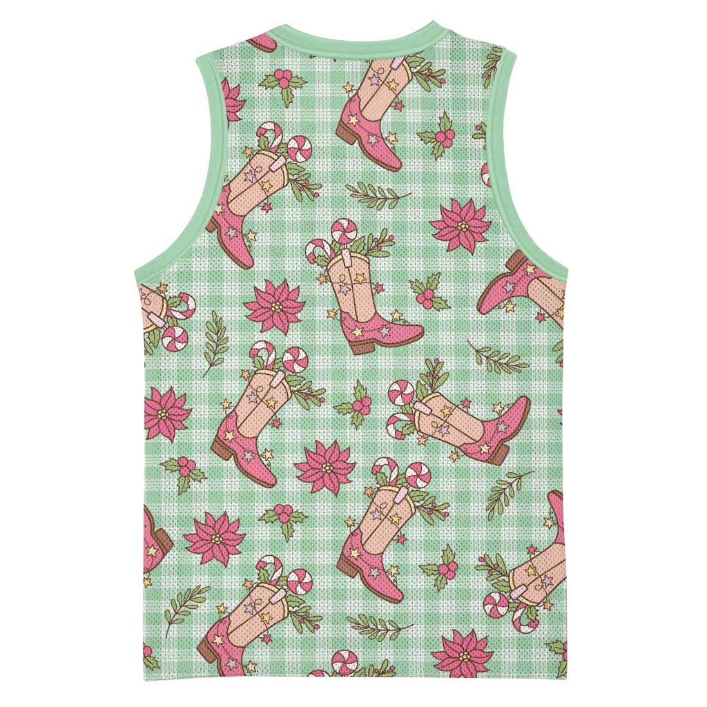 Green Paniolo Palaka Hawaiian Cowgirl Christmas Basketball Jersey LT9 - Polynesian Pride