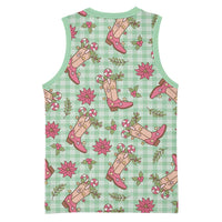 Green Paniolo Palaka Hawaiian Cowgirl Christmas Basketball Jersey LT9 - Polynesian Pride