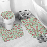 Green Paniolo Palaka Hawaiian Cowgirl Christmas Bathroom Set LT9 Mat Set Only (3 pcs) One Size Green - Polynesian Pride