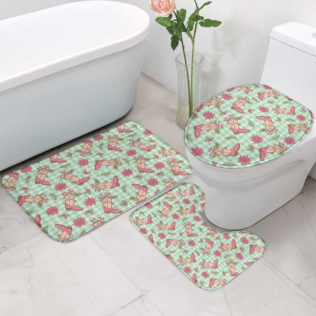 Green Paniolo Palaka Hawaiian Cowgirl Christmas Bathroom Set LT9 - Polynesian Pride