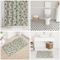 Green Paniolo Palaka Hawaiian Cowgirl Christmas Bathroom Set LT9 - Polynesian Pride