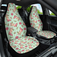 Green Paniolo Palaka Hawaiian Cowgirl Christmas Car Seat Cover LT9 One Size Green - Polynesian Pride