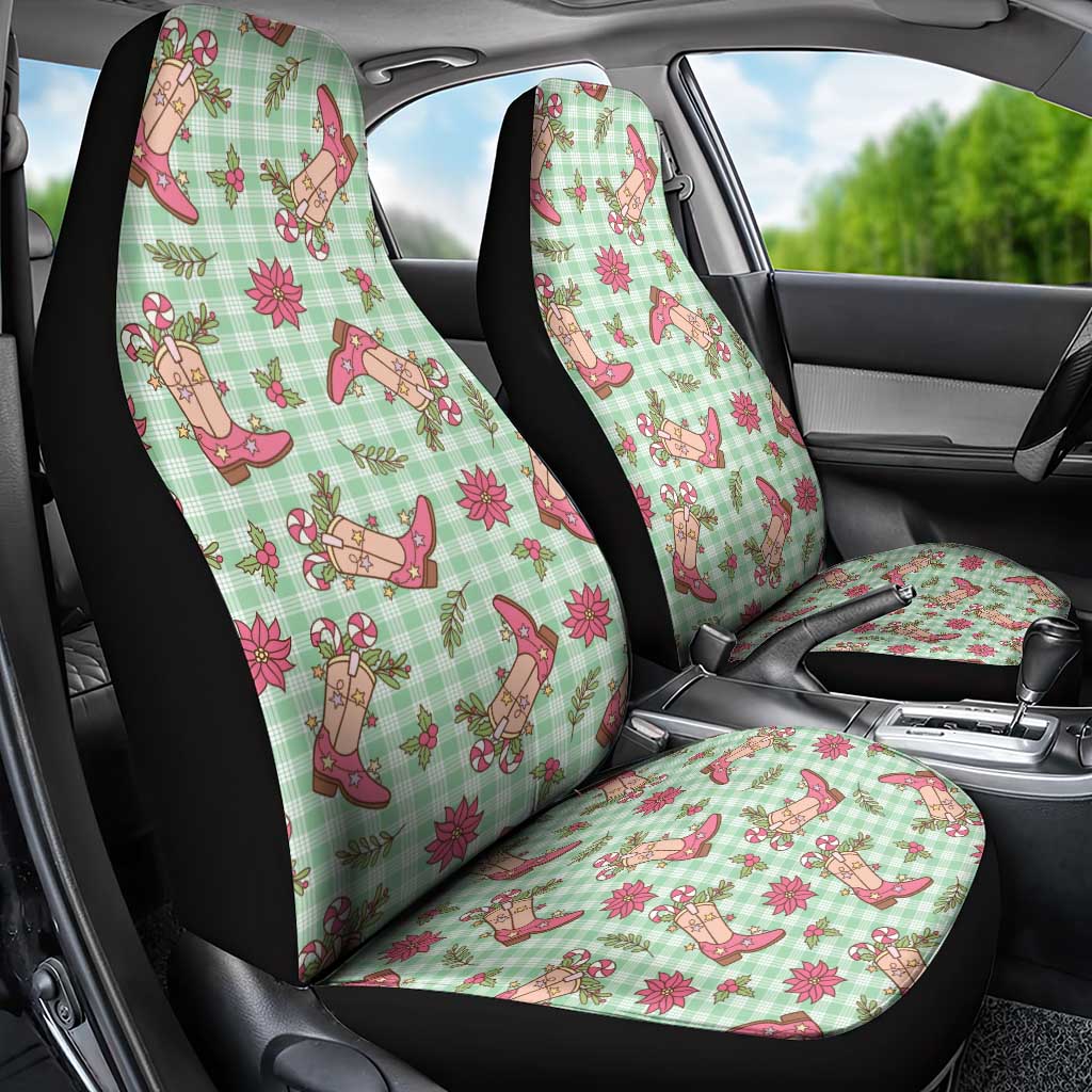 Green Paniolo Palaka Hawaiian Cowgirl Christmas Car Seat Cover LT9 - Polynesian Pride