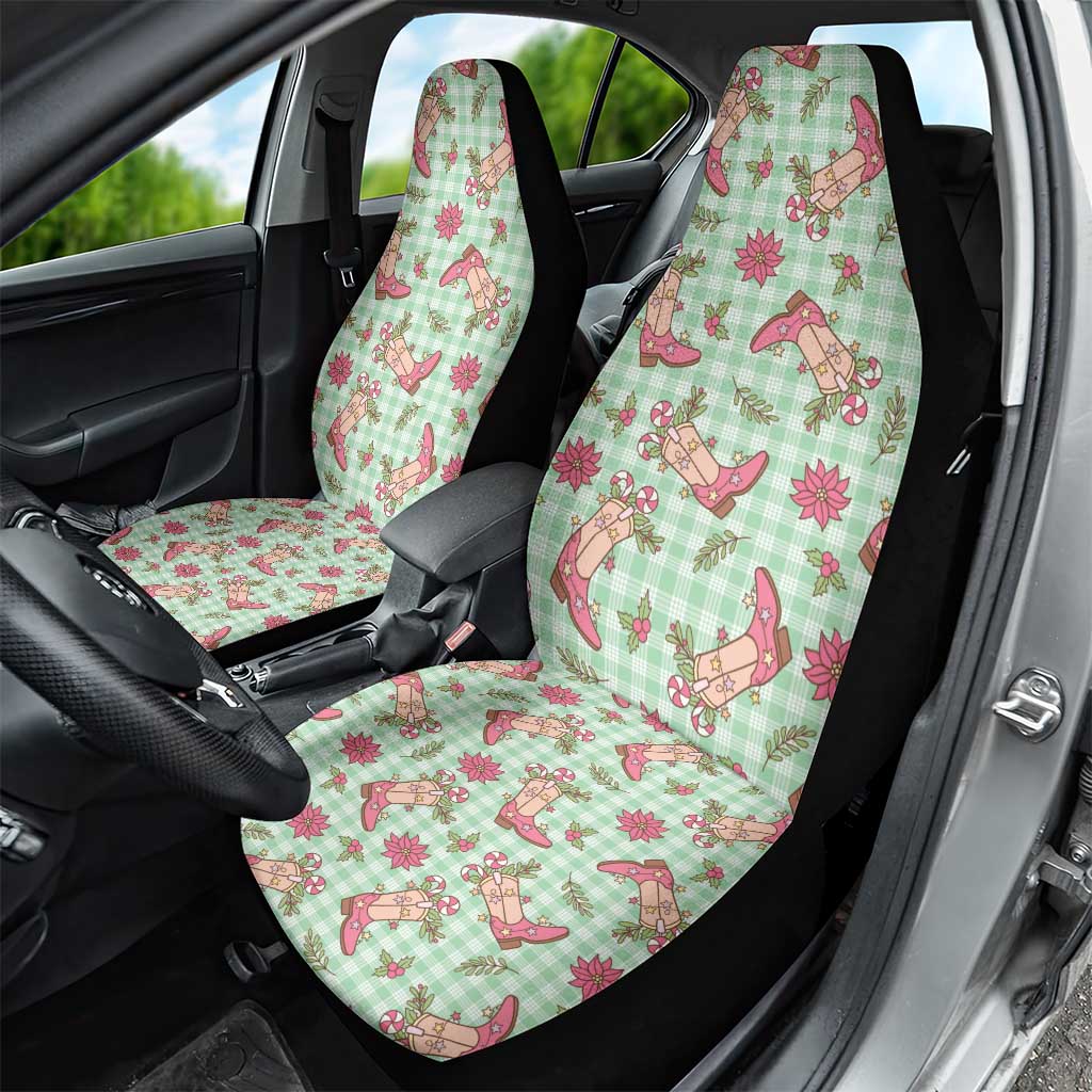 Green Paniolo Palaka Hawaiian Cowgirl Christmas Car Seat Cover LT9 - Polynesian Pride