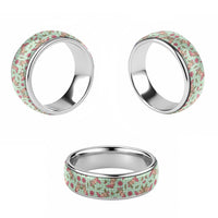 Green Paniolo Palaka Hawaiian Cowgirl Christmas Classic Ring - Polynesian Pride