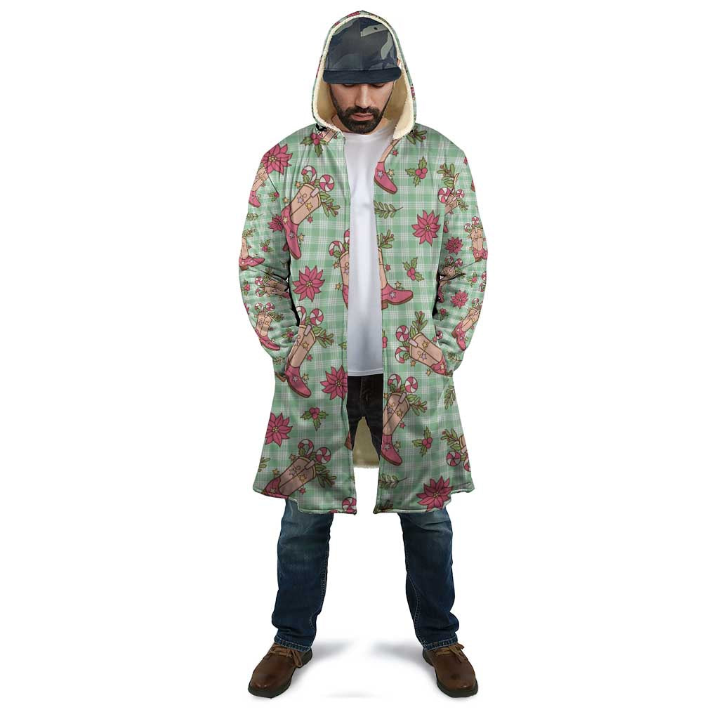 Green Paniolo Palaka Hawaiian Cowgirl Christmas Cloak - Polynesian Pride