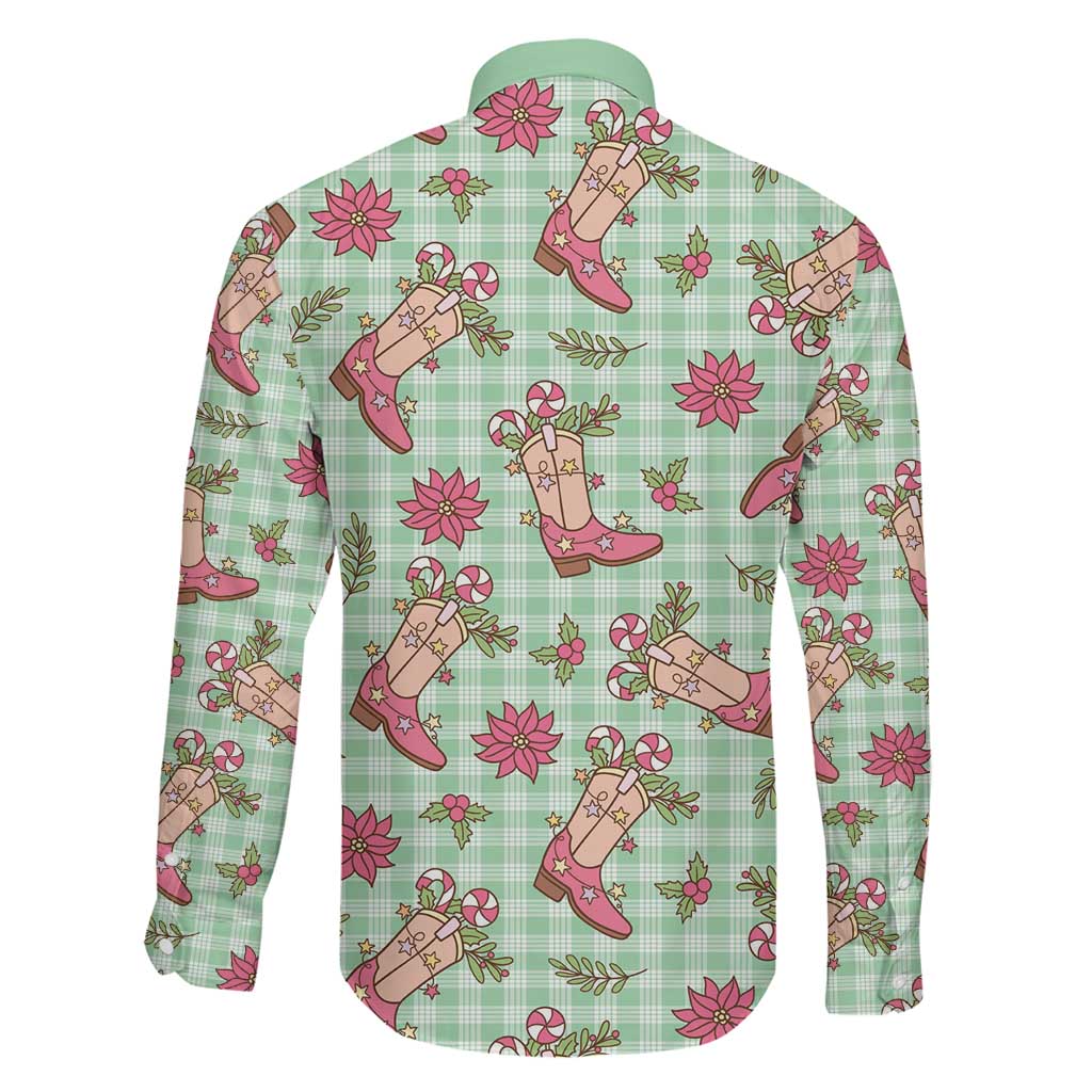Green Paniolo Palaka Hawaiian Cowgirl Christmas Family Matching Mermaid Dress and Hawaiian Shirt LT9 - Polynesian Pride