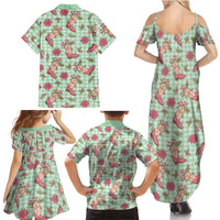 Green Paniolo Palaka Hawaiian Cowgirl Christmas Family Matching Summer Maxi Dress and Hawaiian Shirt LT9 - Polynesian Pride