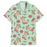 Green Paniolo Palaka Hawaiian Cowgirl Christmas Family Matching Summer Maxi Dress and Hawaiian Shirt LT9 Dad's Shirt - Short Sleeve Green - Polynesian Pride