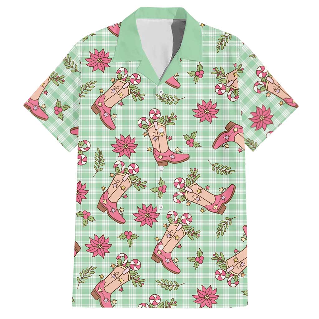 Green Paniolo Palaka Hawaiian Cowgirl Christmas Hawaiian Shirt - Polynesian Pride