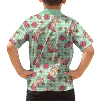 Green Paniolo Palaka Hawaiian Cowgirl Christmas Hawaiian Shirt LT9 - Polynesian Pride