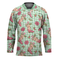 Green Paniolo Palaka Hawaiian Cowgirl Christmas Hockey Jersey LT9 Unisex Green - Polynesian Pride