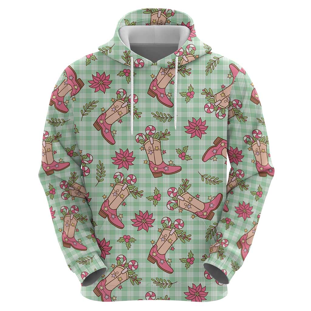 Green Paniolo Palaka Hawaiian Cowgirl Christmas Hoodie LT9 - Polynesian Pride