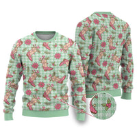 Green Paniolo Palaka Hawaiian Cowgirl Christmas Ugly Christmas Sweater LT9 Green - Polynesian Pride