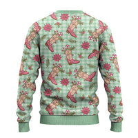 Green Paniolo Palaka Hawaiian Cowgirl Christmas Ugly Christmas Sweater LT9 - Polynesian Pride