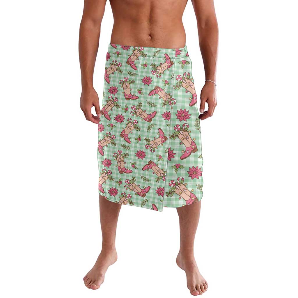 Green Paniolo Palaka Hawaiian Cowgirl Christmas Lavalava - Polynesian Pride