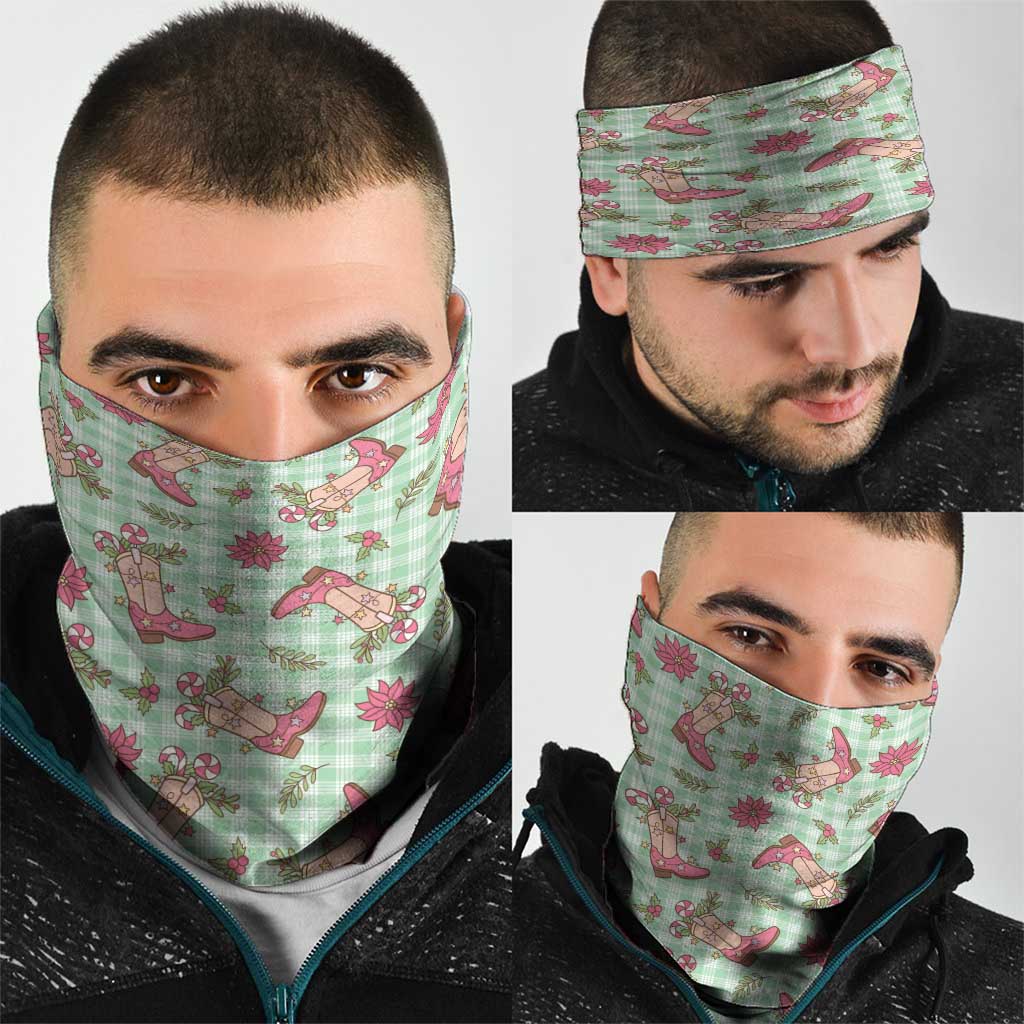 Green Paniolo Palaka Hawaiian Cowgirl Christmas Neck Gaiter - Polynesian Pride
