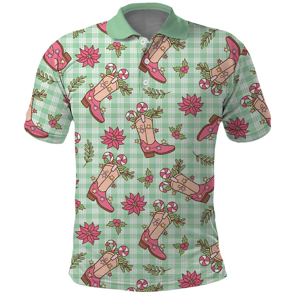 Green Paniolo Palaka Hawaiian Cowgirl Christmas Polo Shirt LT9 Green - Polynesian Pride