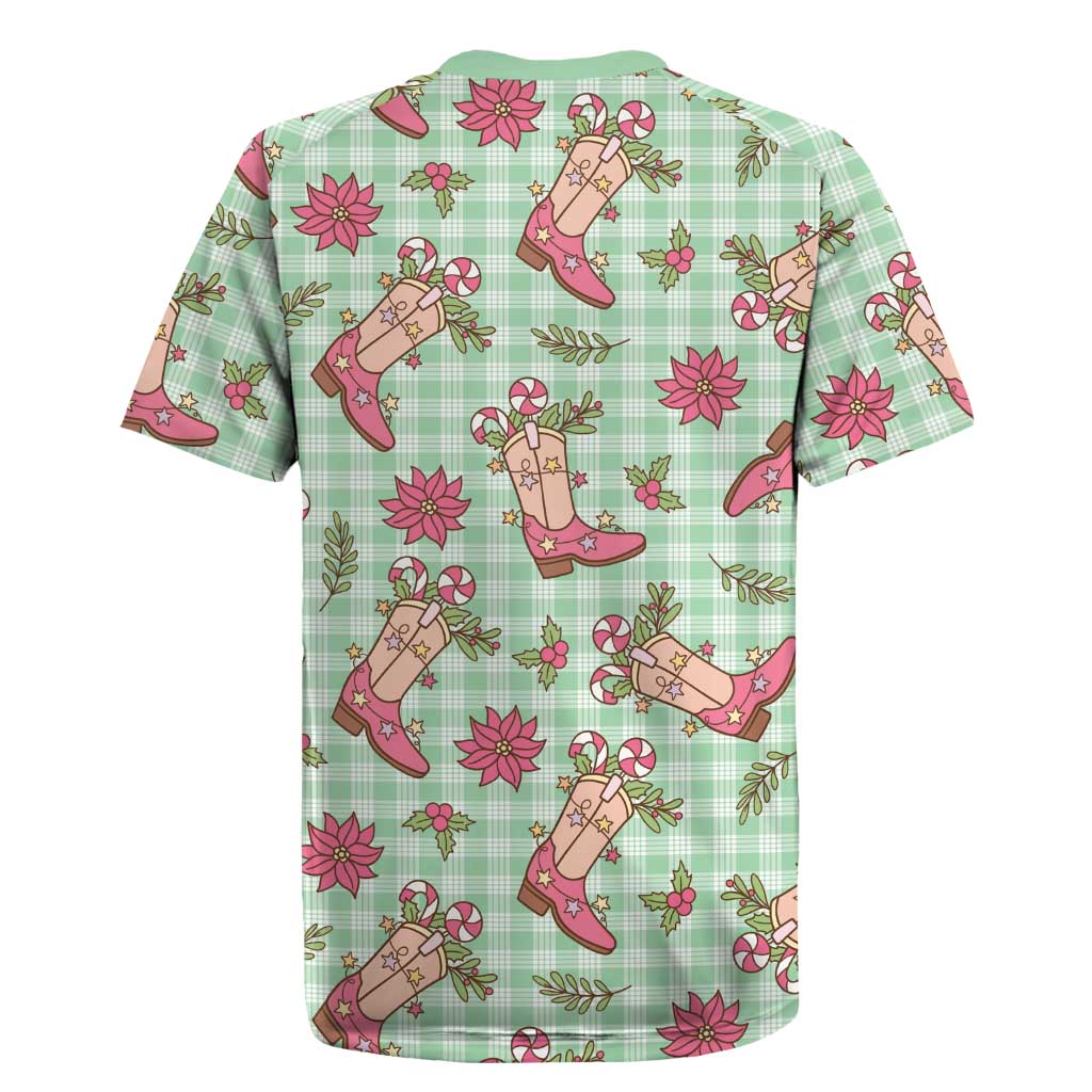 Green Paniolo Palaka Hawaiian Cowgirl Christmas Rugby Jersey - Polynesian Pride