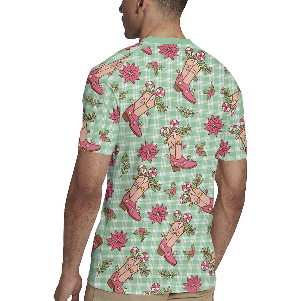 Green Paniolo Palaka Hawaiian Cowgirl Christmas Rugby Jersey - Polynesian Pride