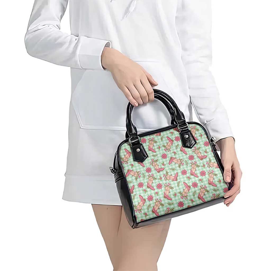 Green Paniolo Palaka Hawaiian Cowgirl Christmas Shoulder Handbag - Polynesian Pride