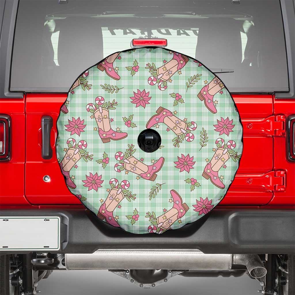 Green Paniolo Palaka Hawaiian Cowgirl Christmas Spare Tire Cover LT9 - Polynesian Pride