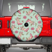 Green Paniolo Palaka Hawaiian Cowgirl Christmas Spare Tire Cover LT9 - Polynesian Pride