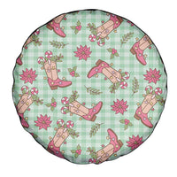 Green Paniolo Palaka Hawaiian Cowgirl Christmas Spare Tire Cover LT9 - Polynesian Pride