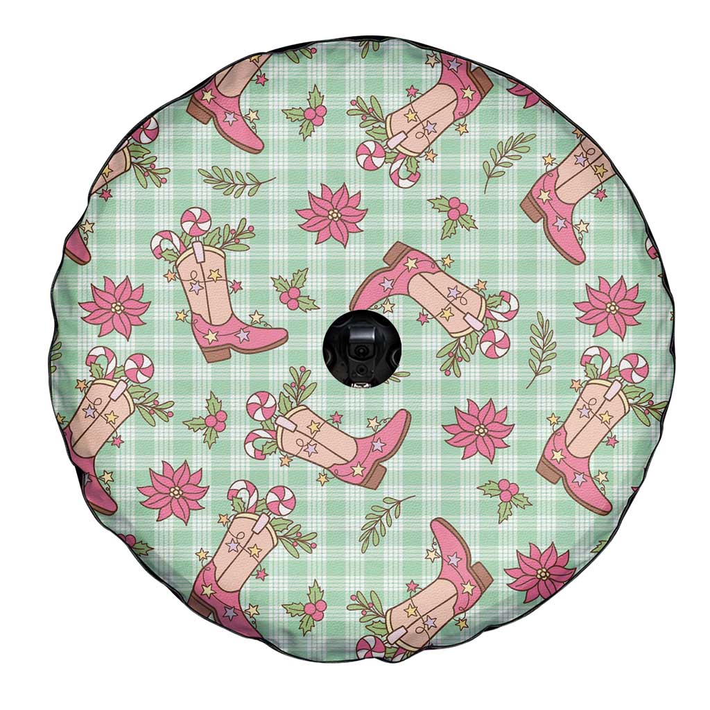Green Paniolo Palaka Hawaiian Cowgirl Christmas Spare Tire Cover LT9 - Polynesian Pride