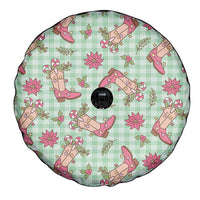 Green Paniolo Palaka Hawaiian Cowgirl Christmas Spare Tire Cover LT9 - Polynesian Pride