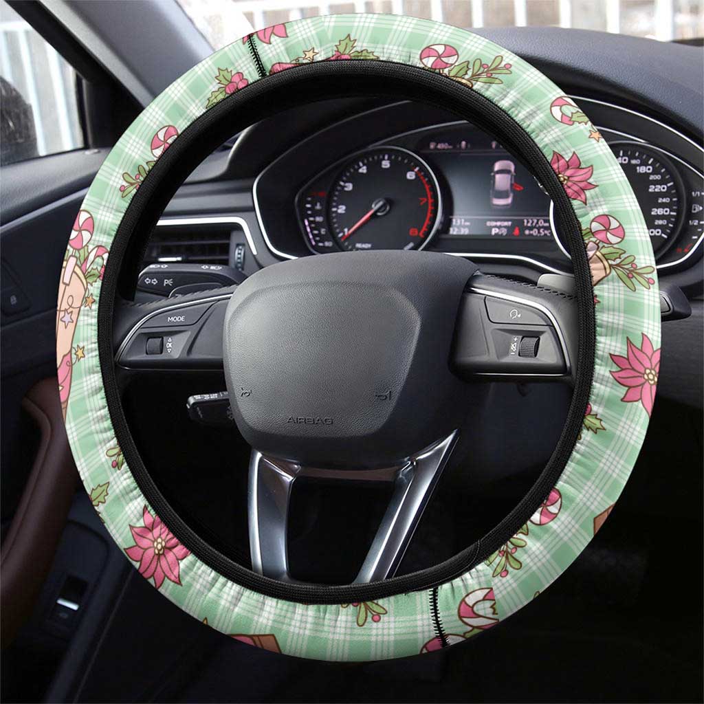 Green Paniolo Palaka Hawaiian Cowgirl Christmas Steering Wheel Cover LT9 - Polynesian Pride