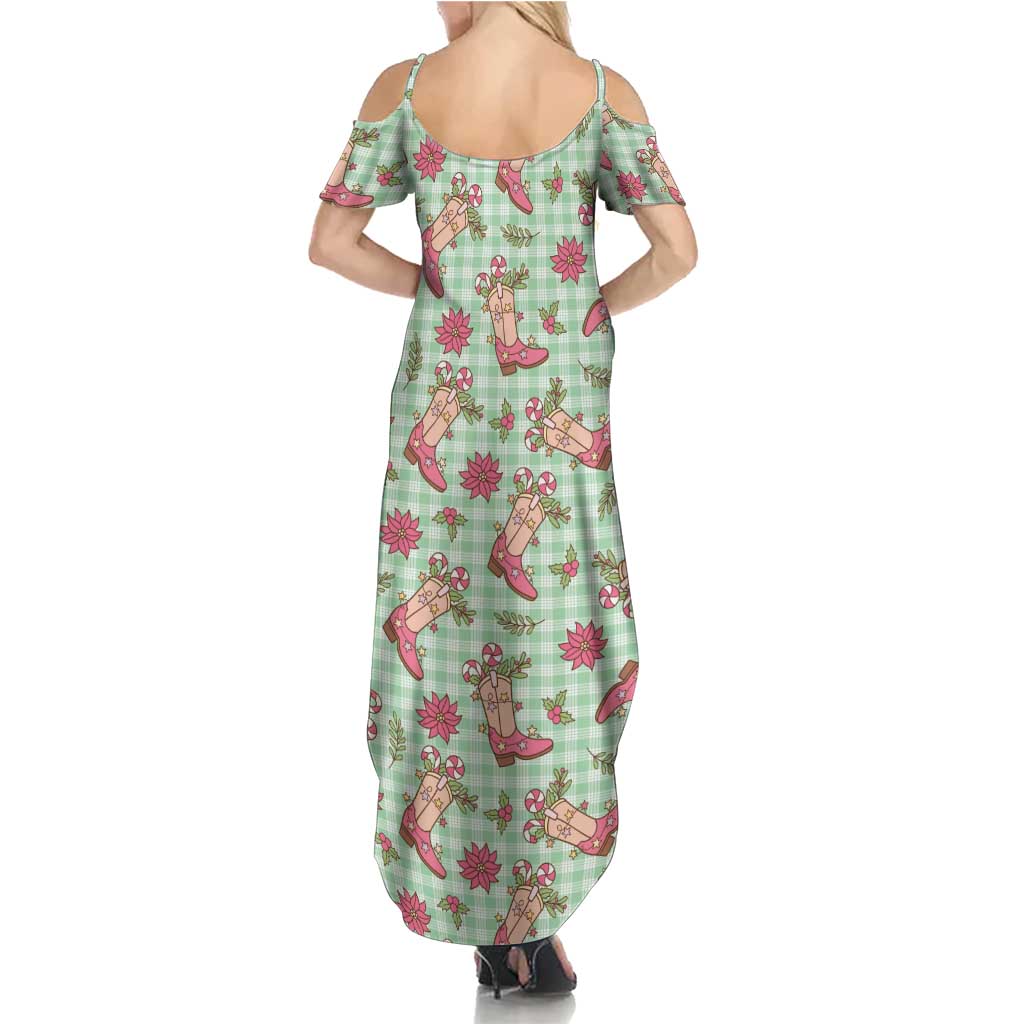 Green Paniolo Palaka Hawaiian Cowgirl Christmas Summer Maxi Dress LT9 - Polynesian Pride