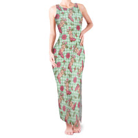 Green Paniolo Palaka Hawaiian Cowgirl Christmas Tank Maxi Dress LT9 Women Green - Polynesian Pride