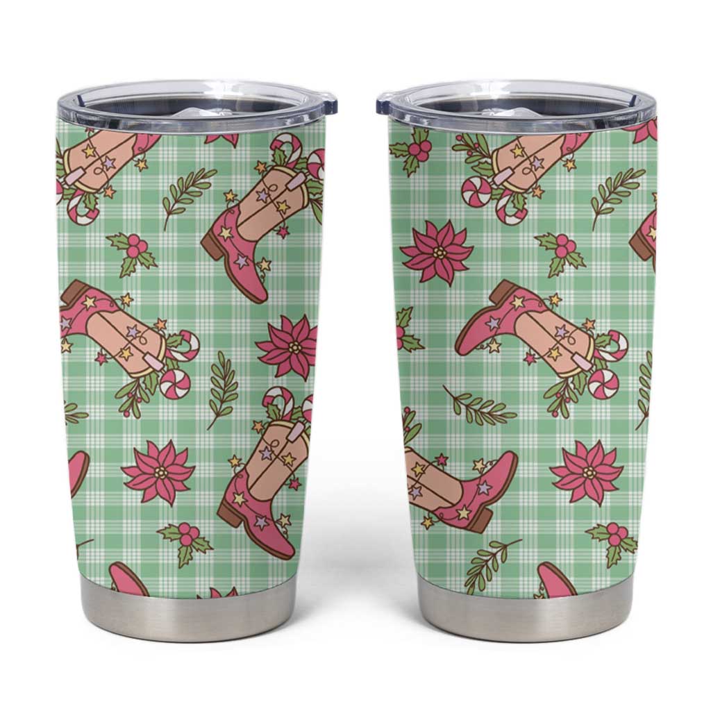 Green Paniolo Palaka Hawaiian Cowgirl Christmas Tumbler Cup LT9 Green - Polynesian Pride