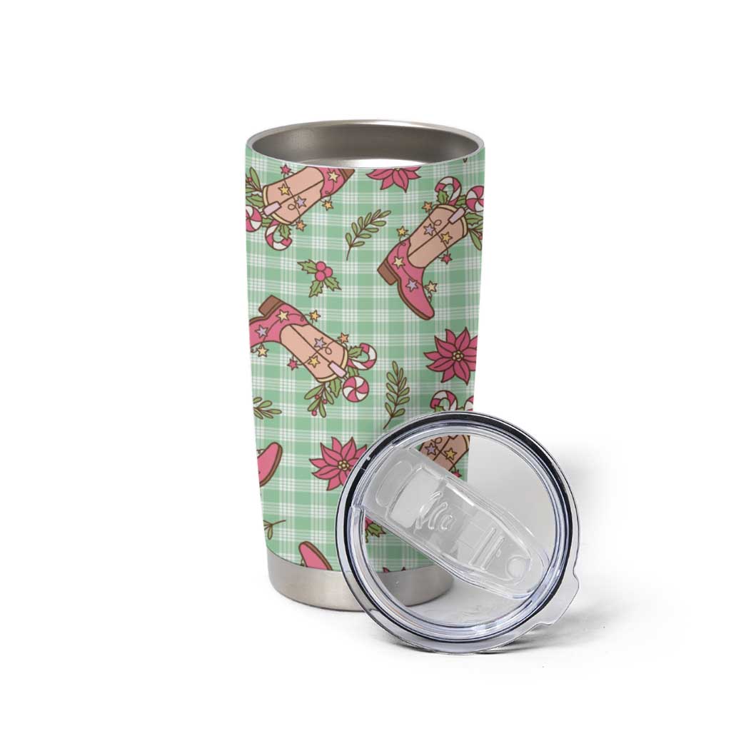 Green Paniolo Palaka Hawaiian Cowgirl Christmas Tumbler Cup LT9 - Polynesian Pride