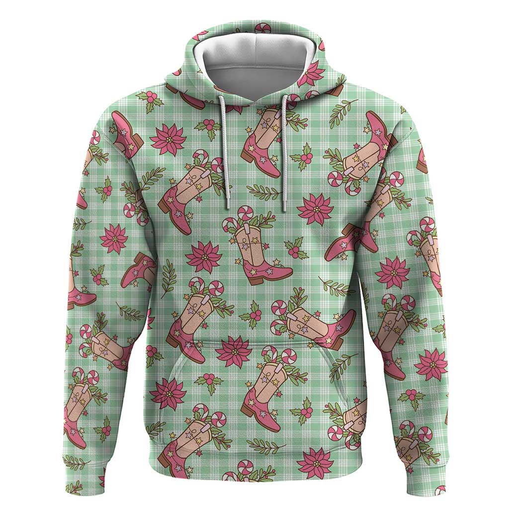 Green Paniolo Palaka Hawaiian Cowgirl Christmas Zip Hoodie LT9 Pullover Hoodie Green - Polynesian Pride