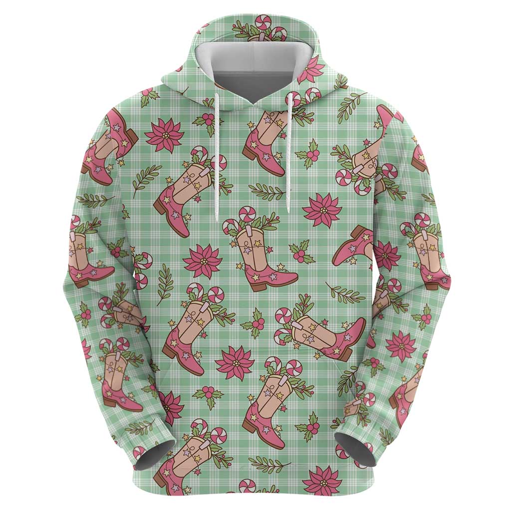 Green Paniolo Palaka Hawaiian Cowgirl Christmas Zip Hoodie LT9 - Polynesian Pride