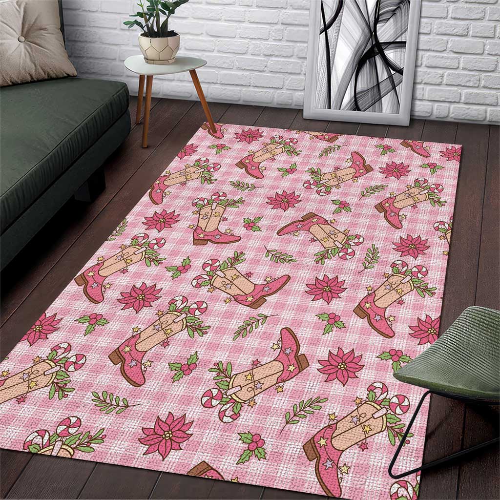 Pink Paniolo Palaka Hawaiian Cowgirl Christmas Area Rug LT9 Pink - Polynesian Pride