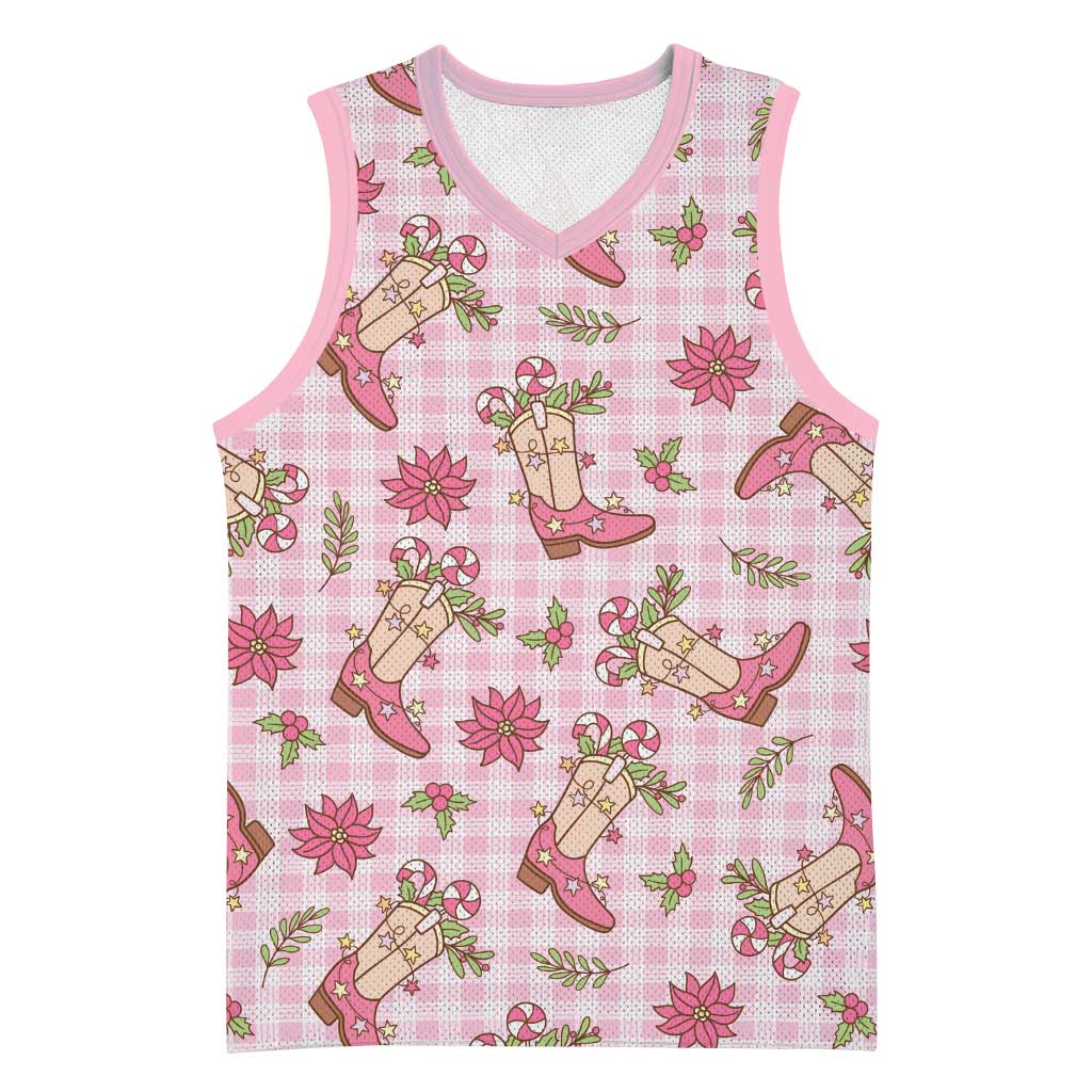 Pink Paniolo Palaka Hawaiian Cowgirl Christmas Basketball Jersey LT9 Unisex Pink - Polynesian Pride